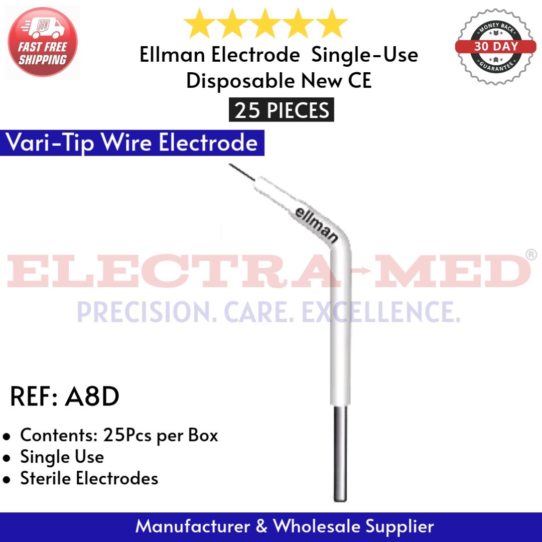 Ellman Electrodes – 14 Types: Ball, Needle, Scalpel, Diamond, Round, U – 25 Each