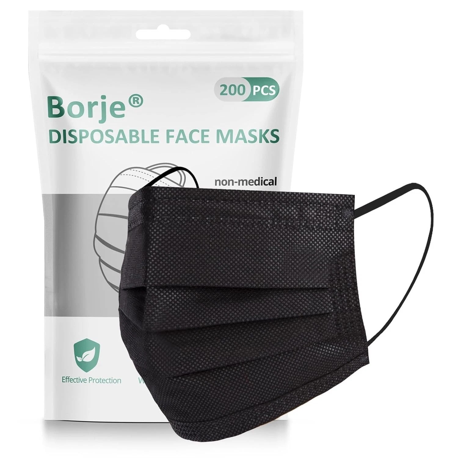 200 PCS Disposable Face Masks – 3-Ply Breathable Protection for Adults & Teens