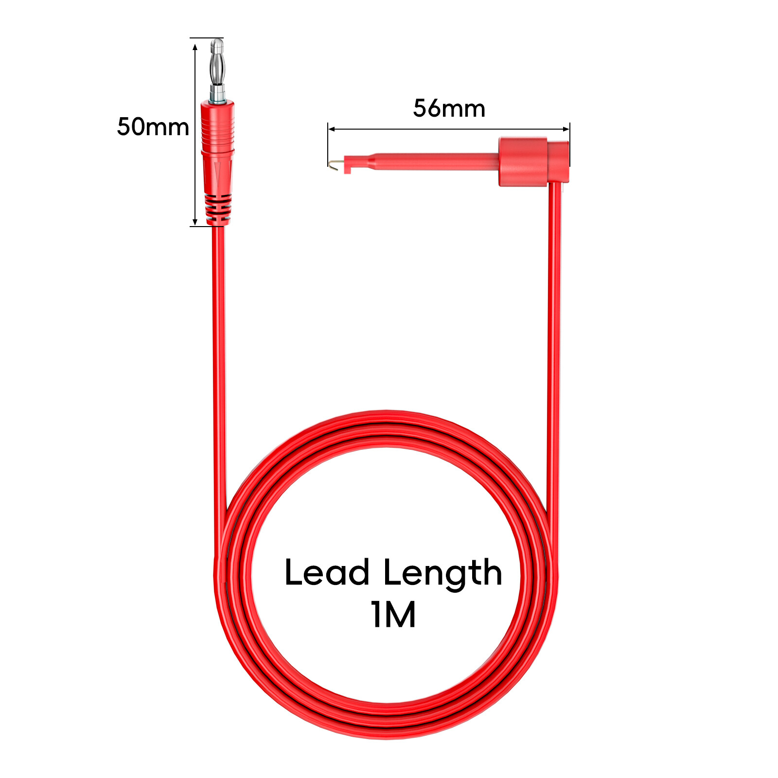 4mm Banana Plug to Mini Grabber Test Hook Clip Test Lead Cable for Multimeter