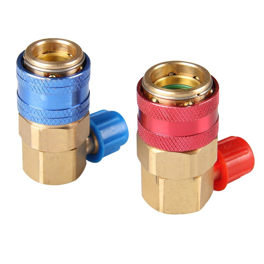2 Car Air Conditioner Quick Connector AC Manifold Gauge High/Low Coupler Adapter