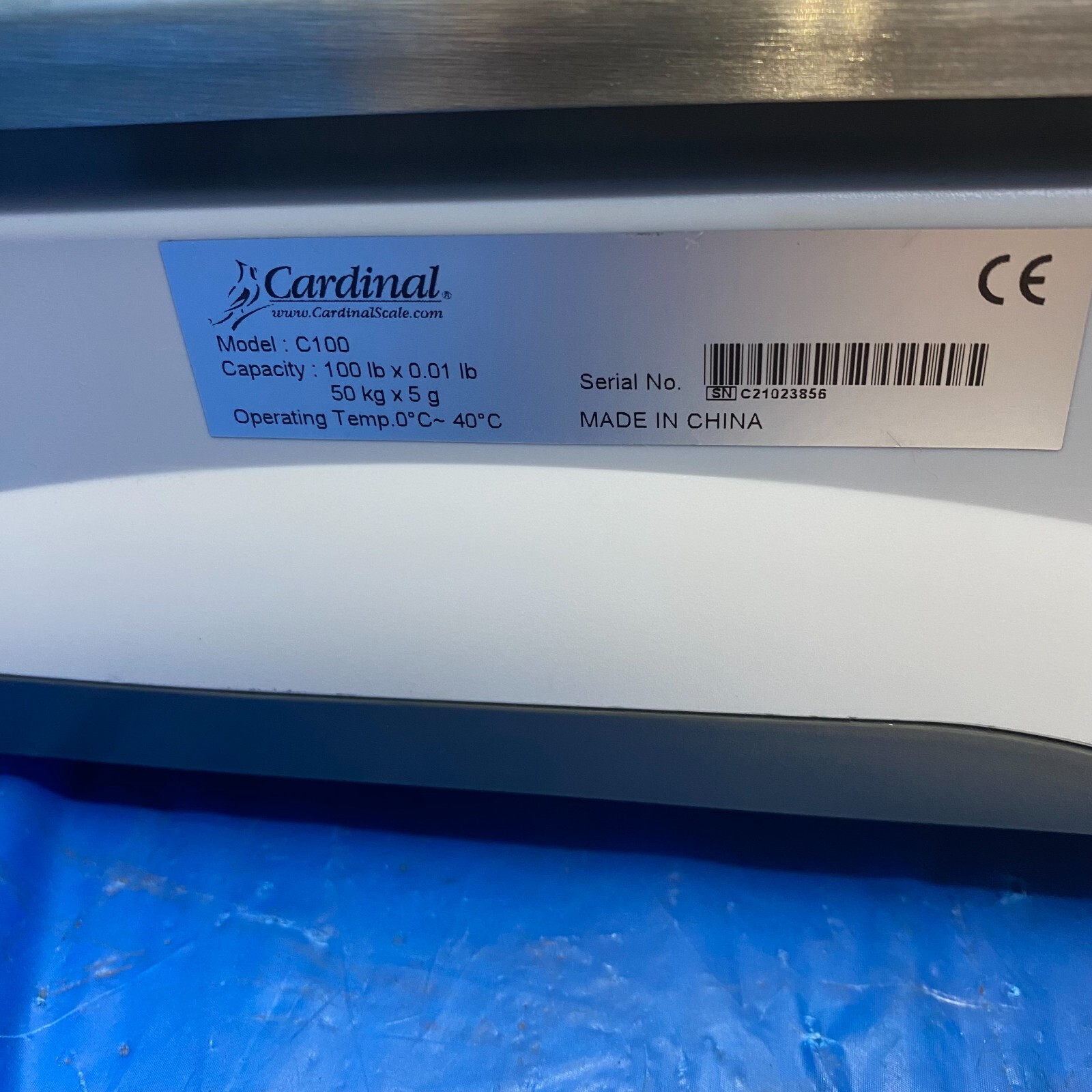 CARDINAL PORTABLE COUNTING SCALE 100LBSX0.1LBS 50KGX.5G CHINA LENGTH 12-1/2″