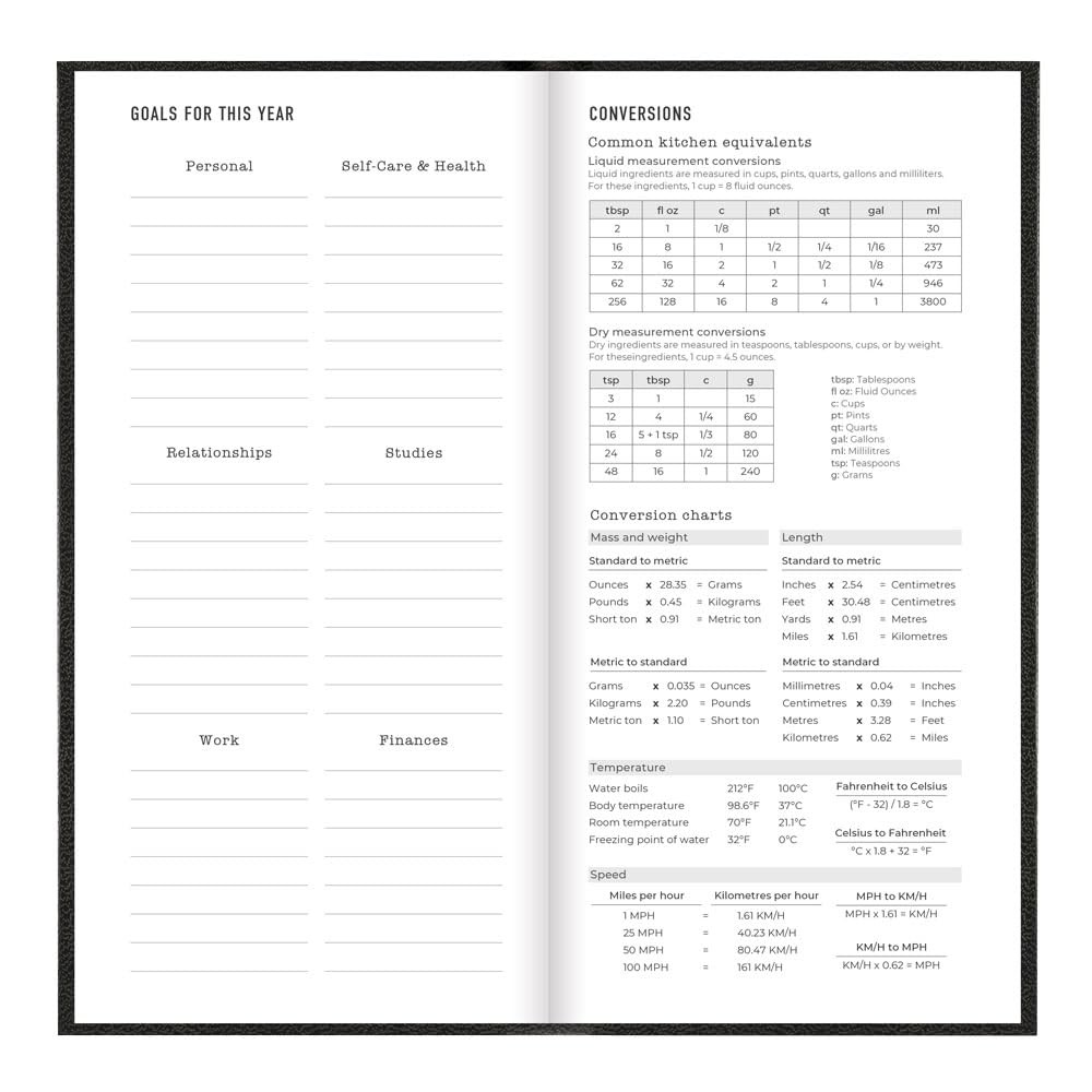 Letts of London® 2026 Principal Weekly Planner, 12 Months, Compact, Black
