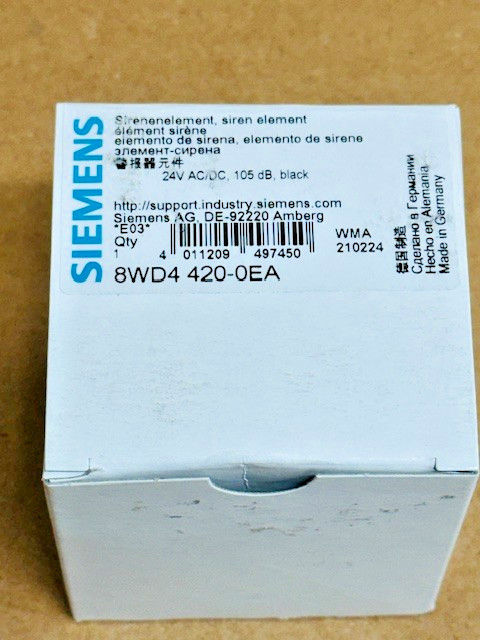 Siemens 8wd4 420-0EA Siren 24v DC 105dB Black – NEW