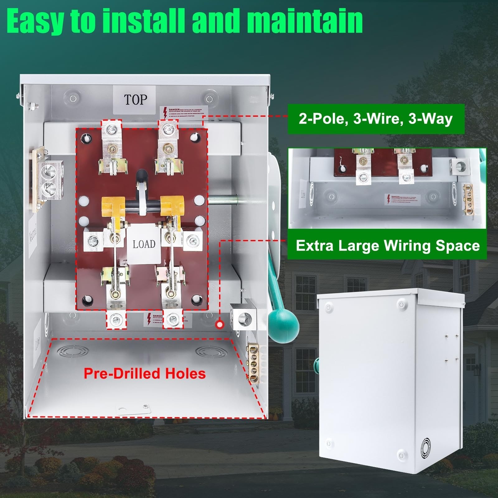 200A Generator Transfer Switch Manual Safety Switch NEMA 3R 48000W