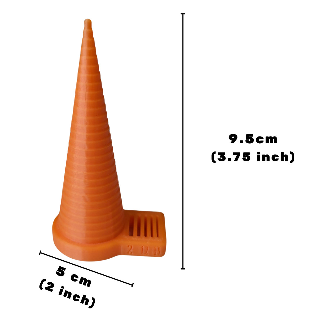 O-Ring Gauge Sizing Cone Measuring Tool 3mm-30mm & thickness chart Orange