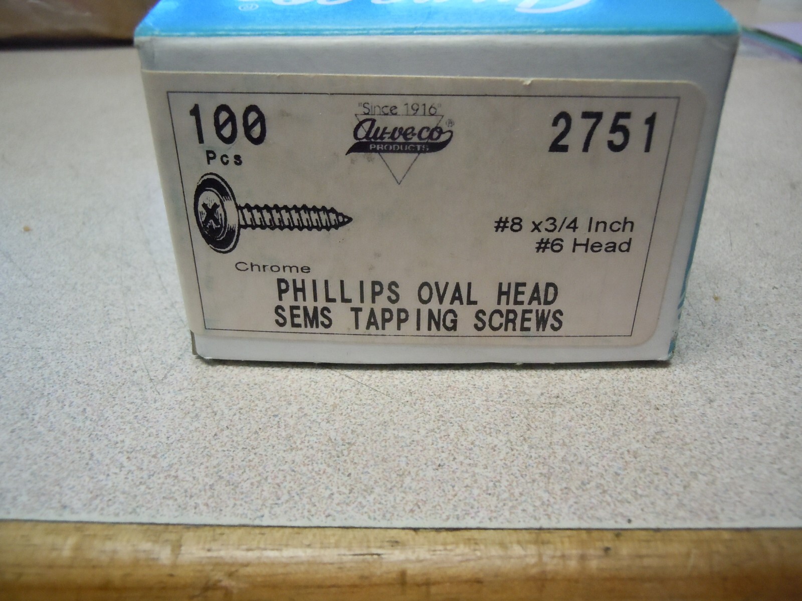 Auveco 2751 8 X 3/4″ Phillips Oval Head SEMS Tapping Screw Countersunk QTY 100