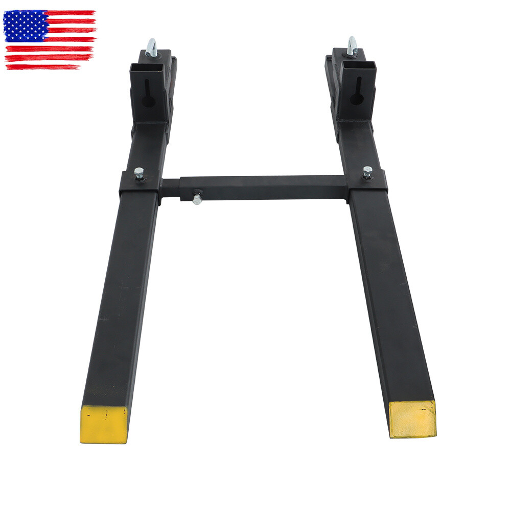 4000Lbs 60″ Tractor Clamp On Pallet Forks Bucket Quick Attach W/ Stabilizer Bar