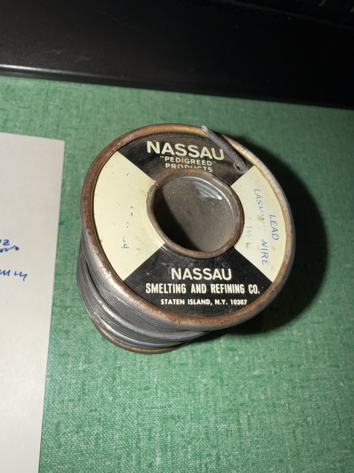 1.5 lbs Nassau Smelting & Refining Co, Rosin Core Solder Lashing wire #n3