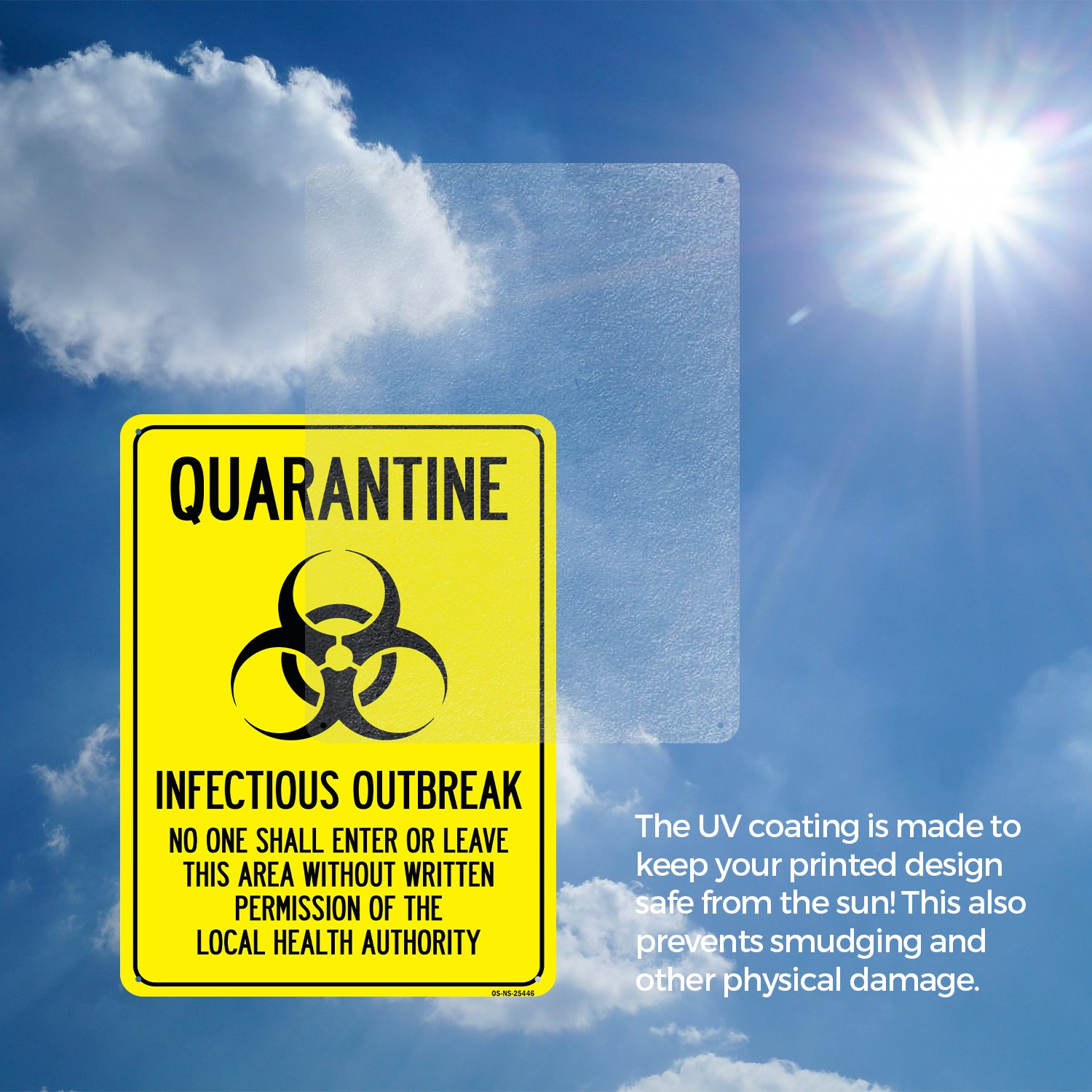 Quarantine Infectious Outbreak No One Shall Enter Public Safety Sign 5/10 Pack