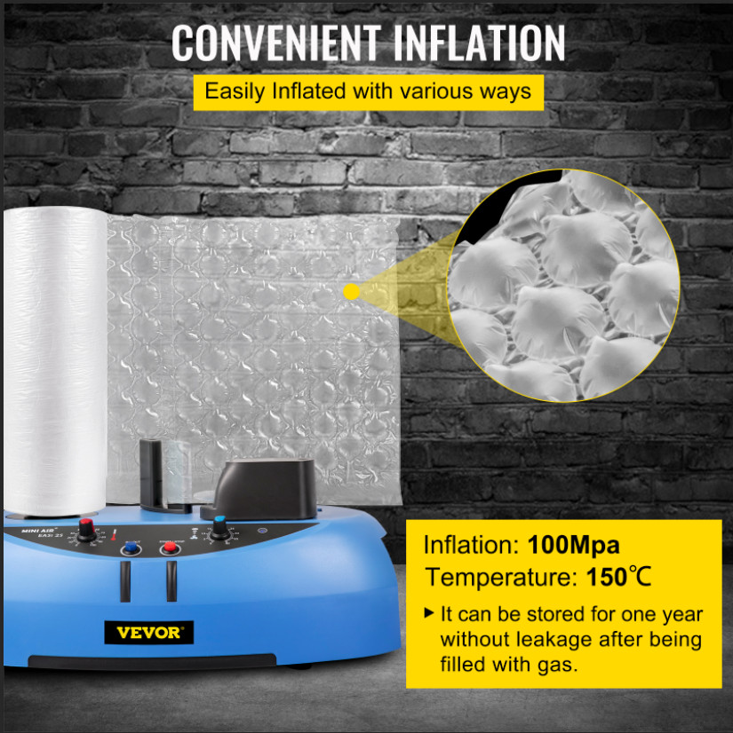 2 Roll 984ft x16″ Air Cushion Machine Film Bubble Pillow Packaging Padding