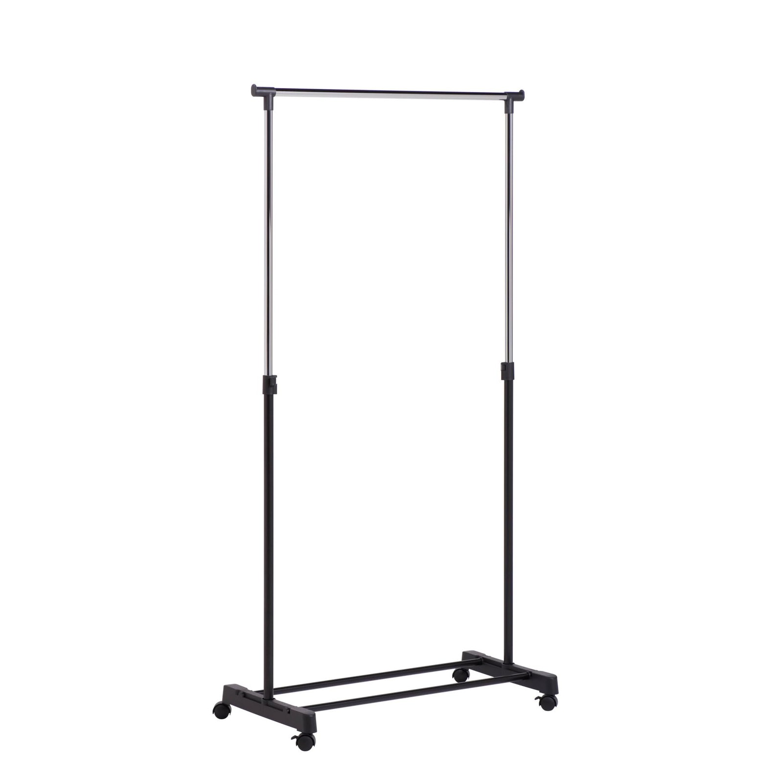 Honey-Can-Do Adjustable Height Rolling Metal Clothes Rack 30 lbs, Chrome