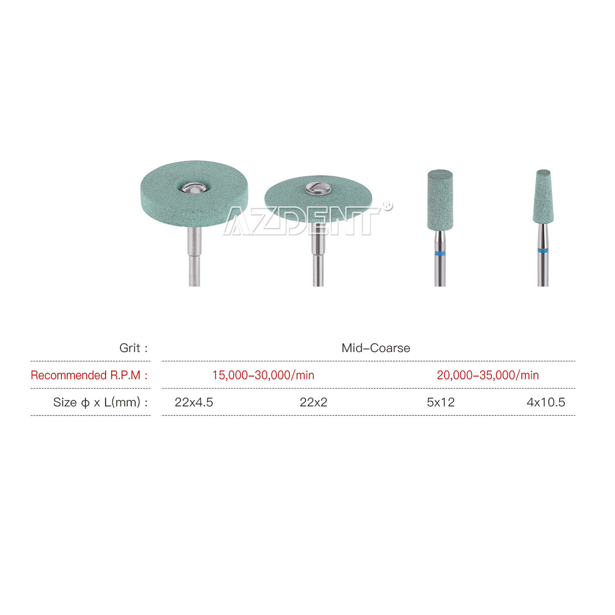 10X Dental Ceramic Diamond Bur Medium Polisher CD2123 Grinder Zirconia Porcelain