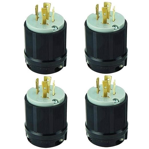 4-Pack OCSParts NEMA L15-20P Locking Plug | 20 Amp – 250V | cUL Listed