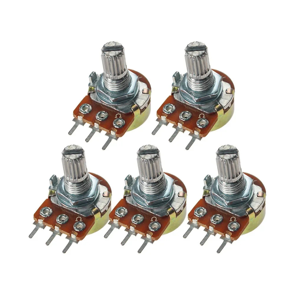 10PCS WH148 Potentiometer Shaft 15mm B1K 2K 5K 10K 20K 50K 100K 500K 1M Ohm 3Pin
