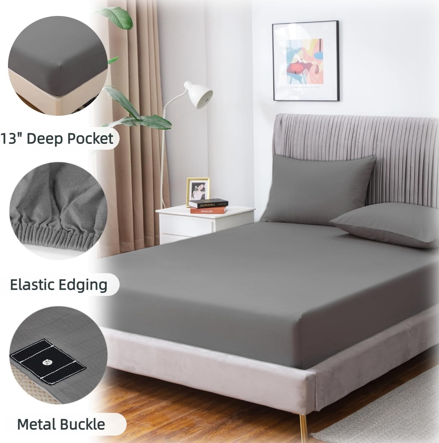 Machine Washable Grounding Sheets for Health & Wellness – Queen Size Gray