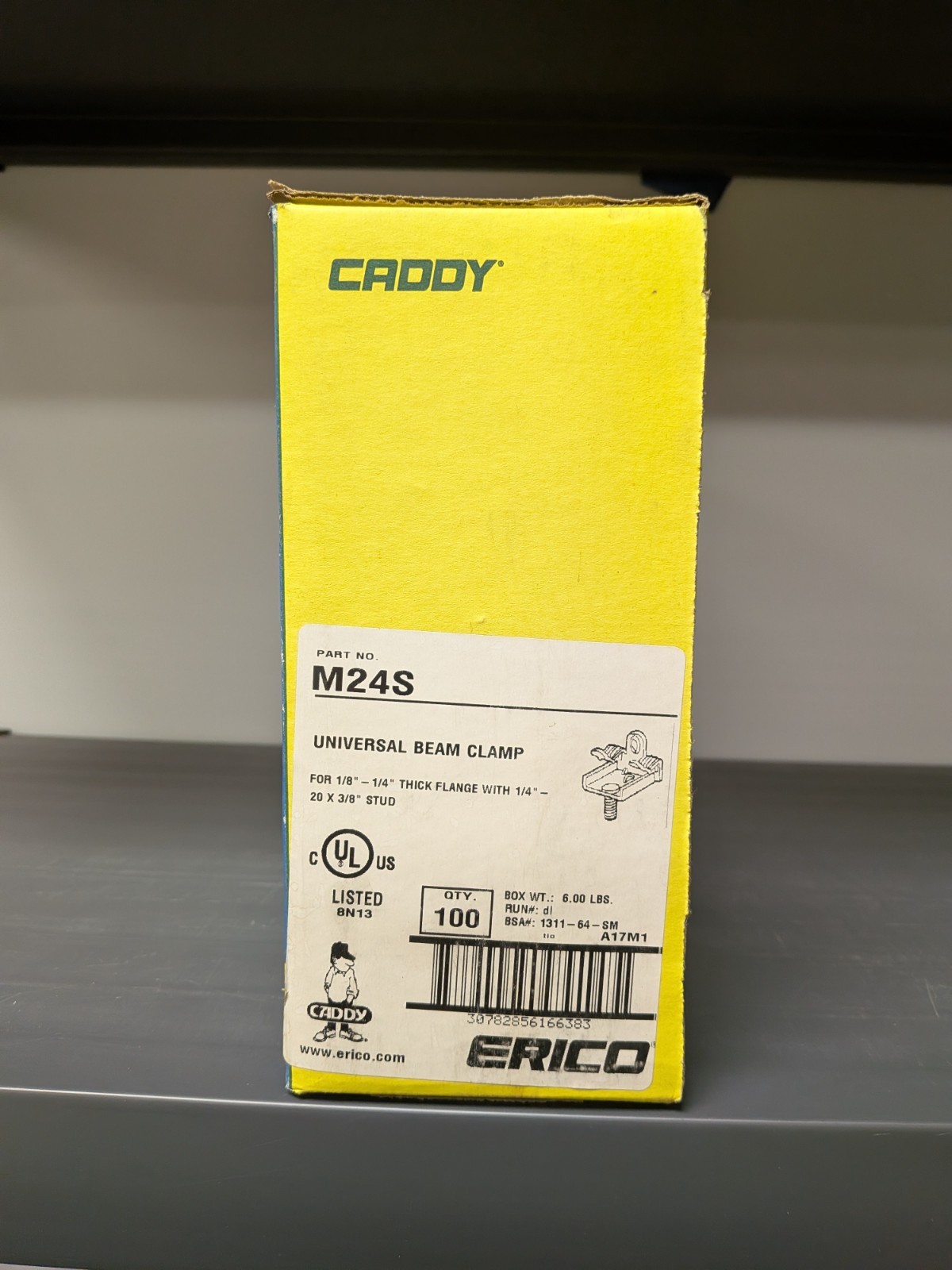 Nvent Caddy M24s Flange Clip, Boxes And Fixtures Use, Spring Steel, Zinc