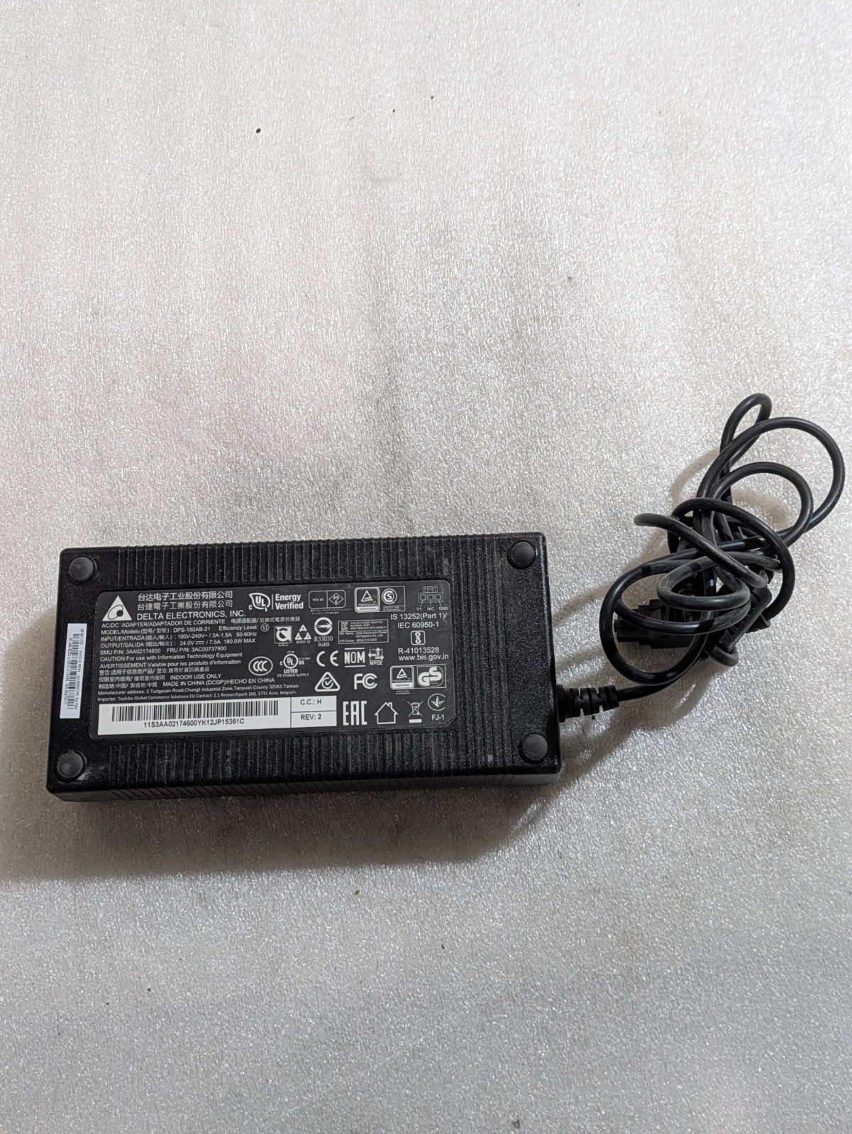 DELTA POWER SUPPLY DPS-180AB-21 100V-240V 3A-1.5A 50/60HZ