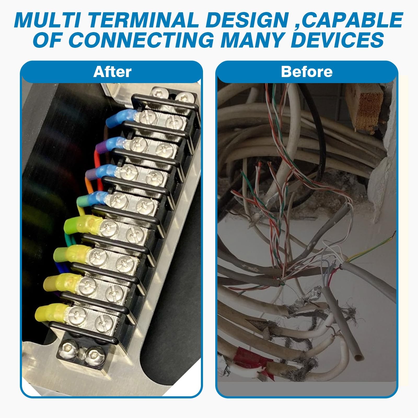 Marine Terminal Blocks TBD Double Row Stainless 10-22AWG 30A 600V 8 Poles