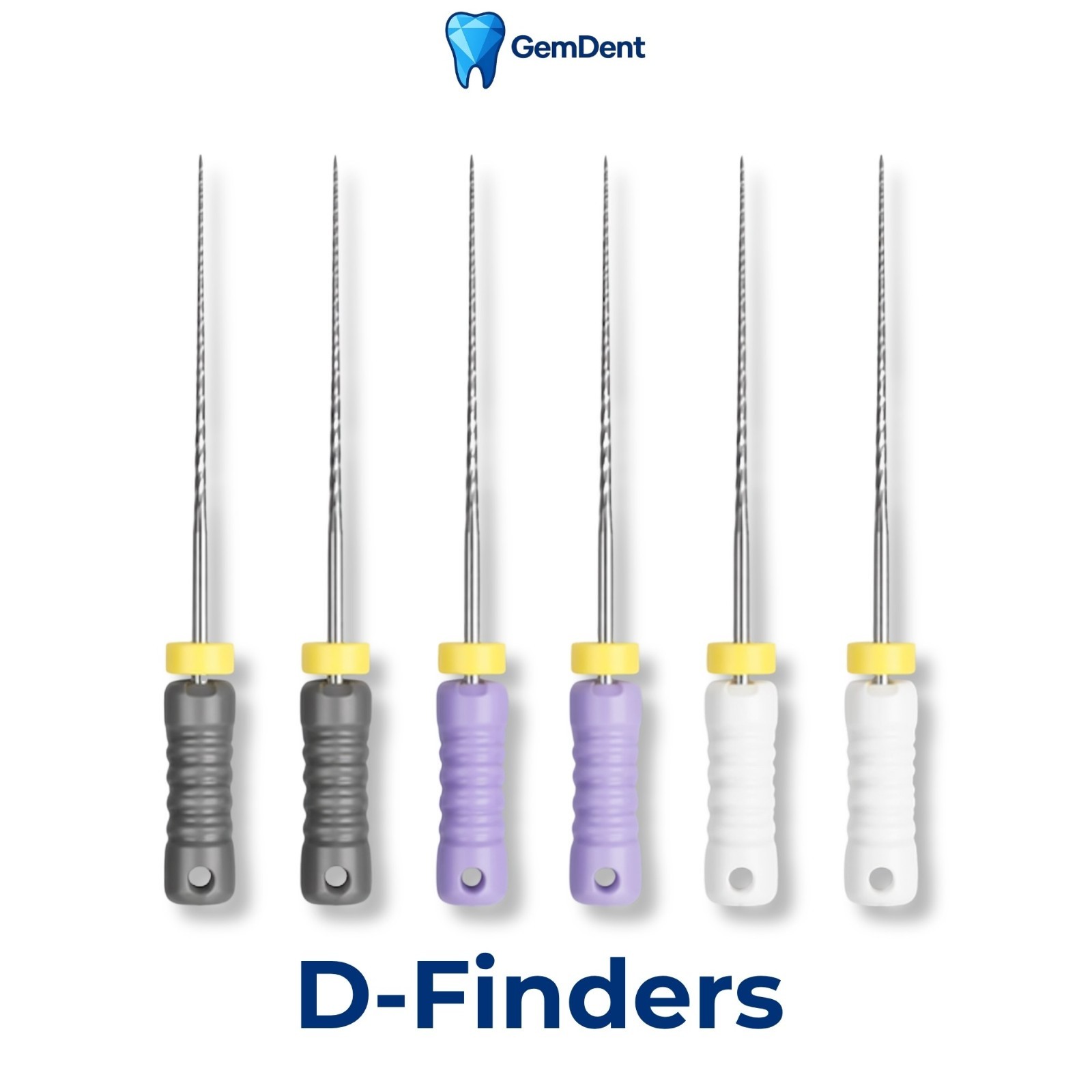 GemDent D Finder Stainless Steel Endo Hand Files Assorted #08-15 21/25mm 6pk