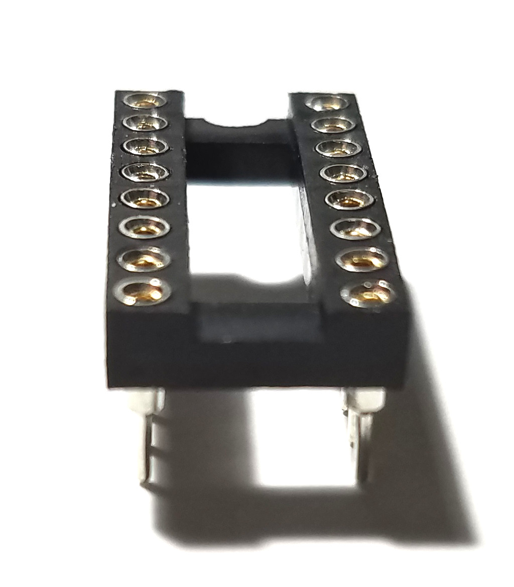 10PCS IC Sockets DIP-16 Machined Round Contact Pins Holes 2.54mm DIP16 DIP 16