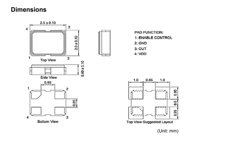 5PCS 59M 59MHZ 59.000MHZ OSC Active Crystal Oscillator 2.5mm×2.0mm 2520 CMOS