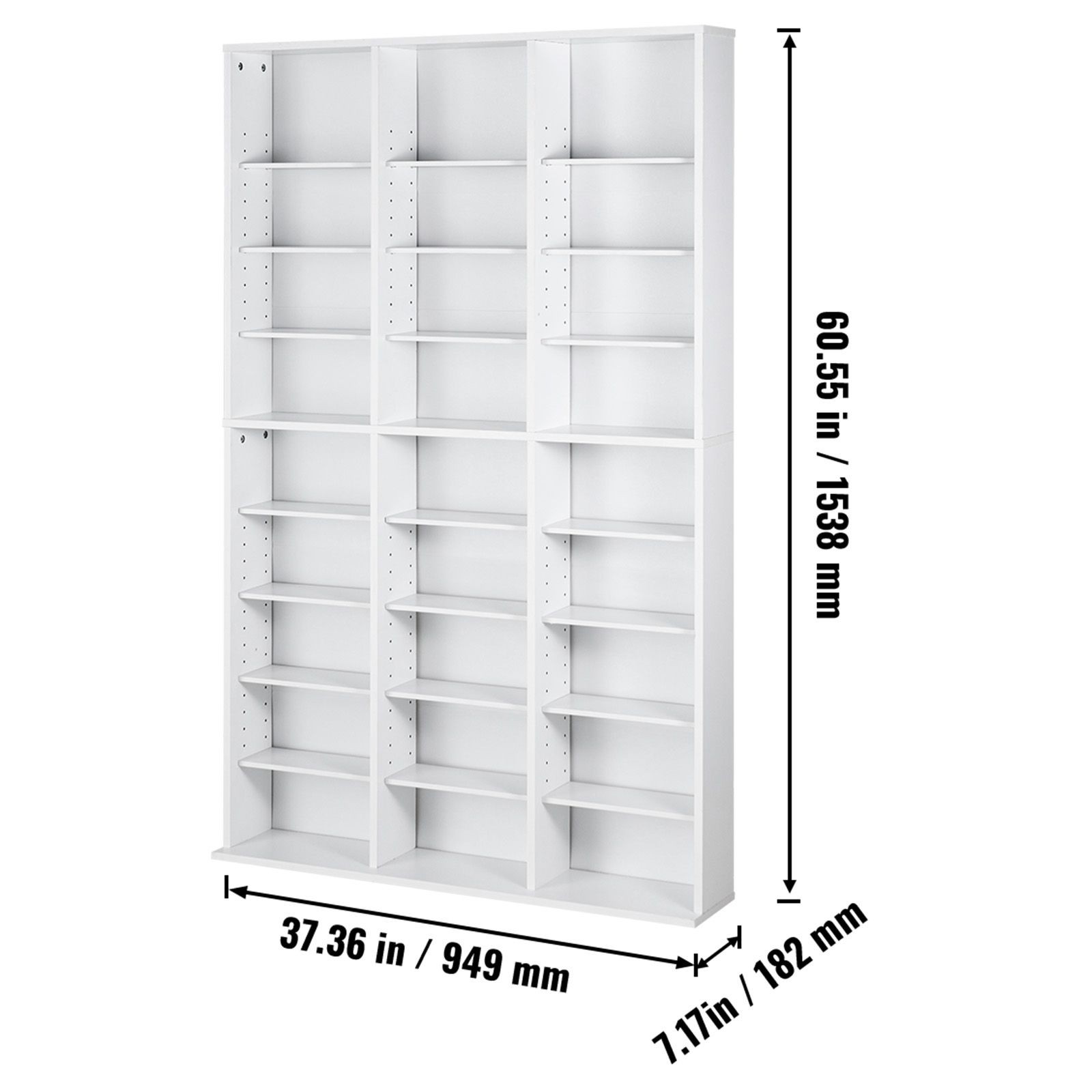 Media Storage Cabinet, 9 – layer DVD Shelf Holds up to 756 CDs, Adjustable CD
