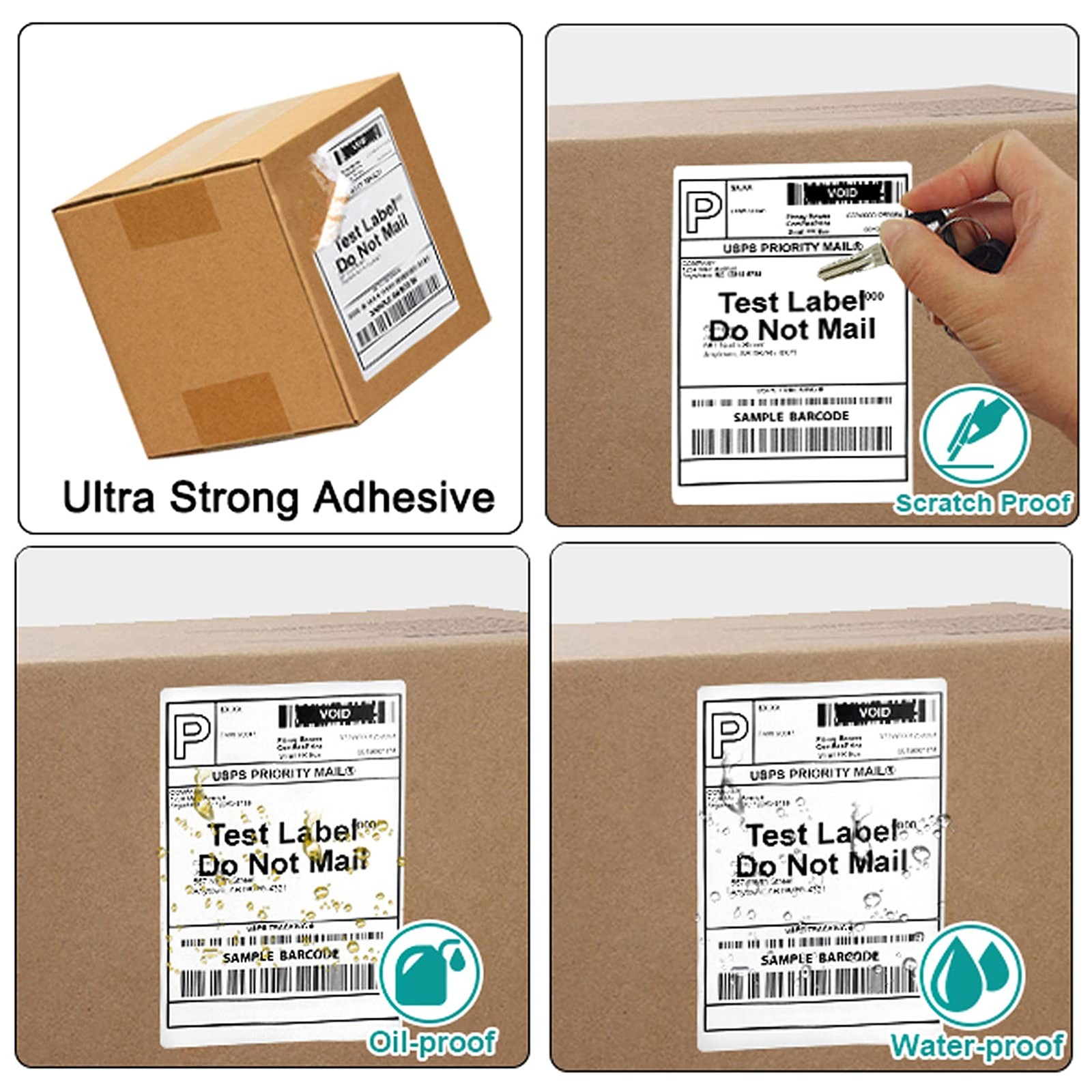 2 Rolls 4×6 Direct Thermal Shipping Labels, 250 Labels/Roll, 1” Core, Compat…