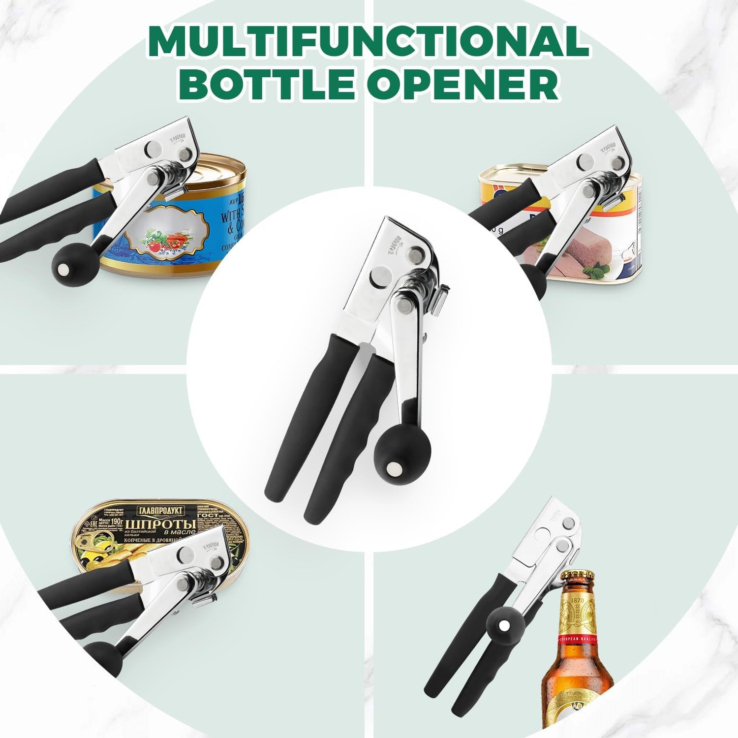 Commercial Heavy Duty Manual Can Opener Stainless Steel for Seniors