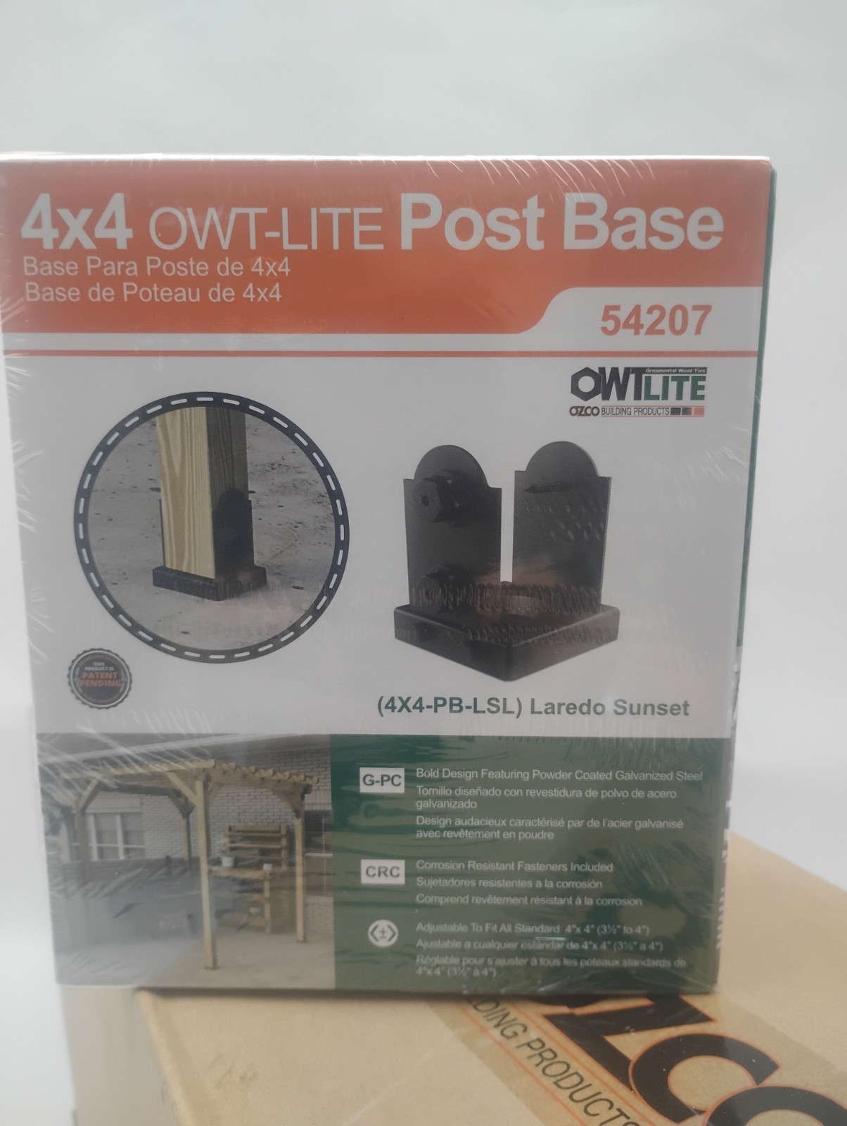 OZCO 54207 Laredo Sunset Lite 4×4 Post Base,Black, 8 pack