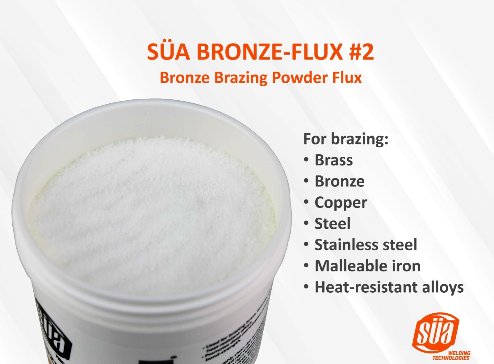 SÜA – Bronze Brazing Flux Powder – 8 Ounces Jar. (2-PACK)