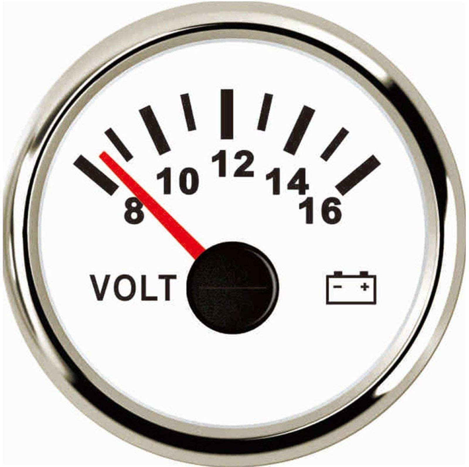 Waterproof Voltmeter Universal Voltage Gauge Voltage Meter 52mm 8-16V