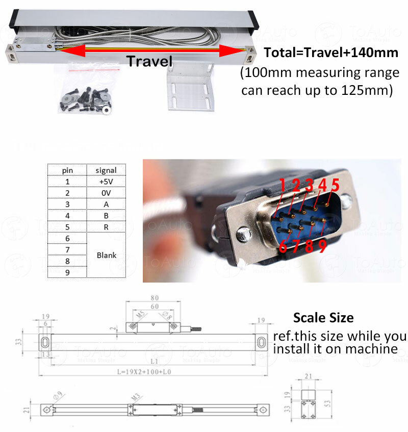 3 Axis LCD Digital Readout 6″ 12″ 24″ Linear Scales DRO Display Kit, US STOCK