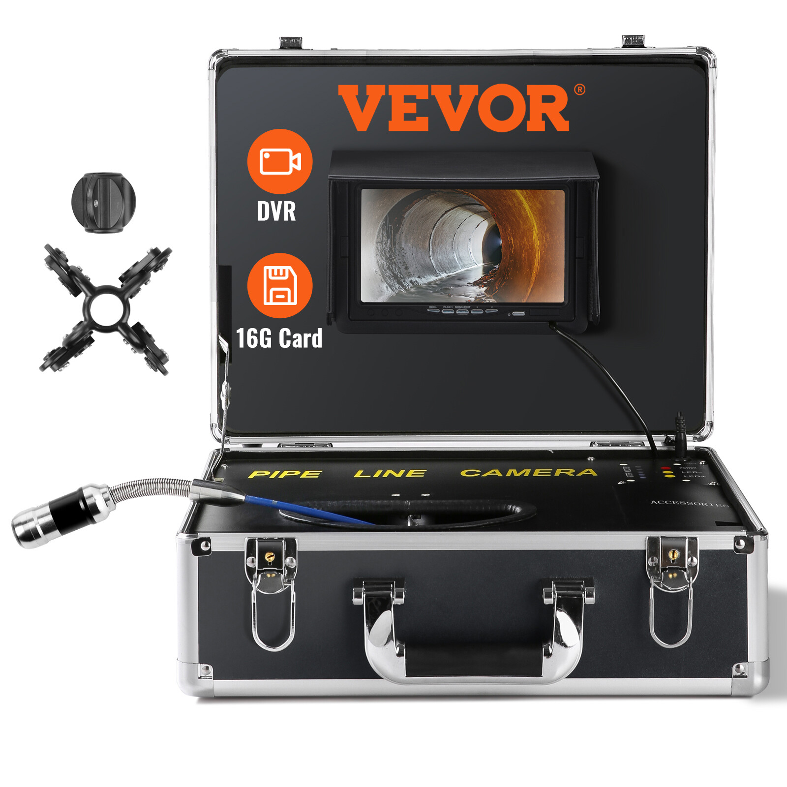 7″ Sewer Camera 50m/165ft Pipe Inspection Camera Drain Camera IP68 waterproof