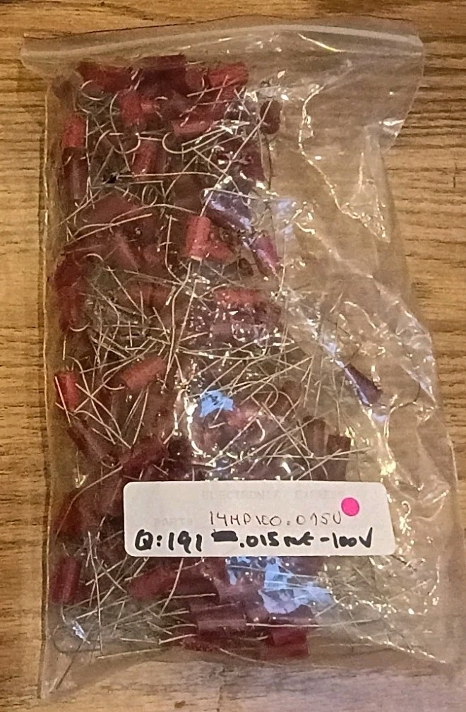 191 Qty 0.015 uF 15nF 100v Film Capacitor Electronix Express 14mp100.015u NOS