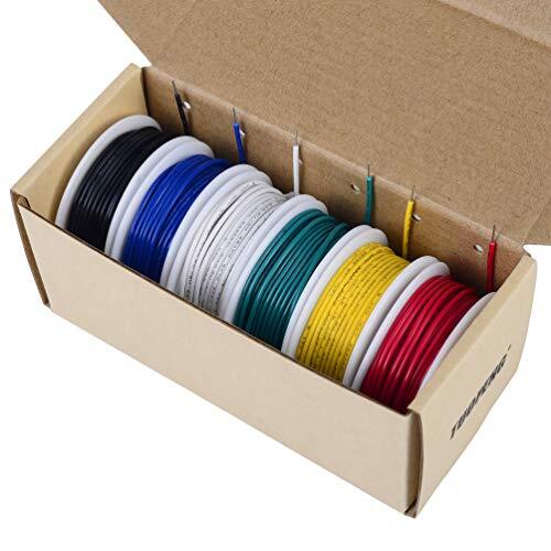 6Colors 22AWG 30ft Each Silicone Hook Up Wire 22Gauge Stranded Tinned Copper