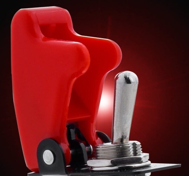 Pilot Automotive Performance Toggle Switch with Red Safety Cover