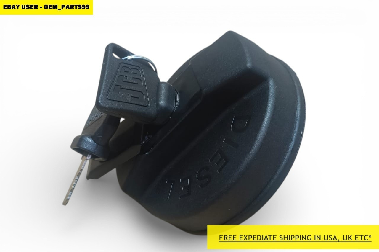 Genuine JCB Diesel Filler Cap W. 2 Keys (Part# 332/F4780 331/11403 701/45501)