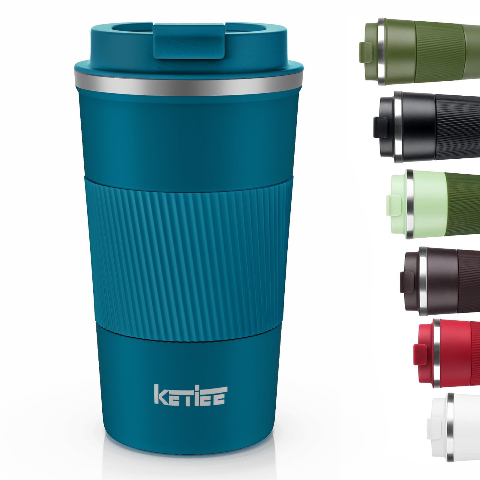 KETIEE Travel Coffee Mug 12oz: Insulated Cup 12.8 Ounces, G1-Blue-A