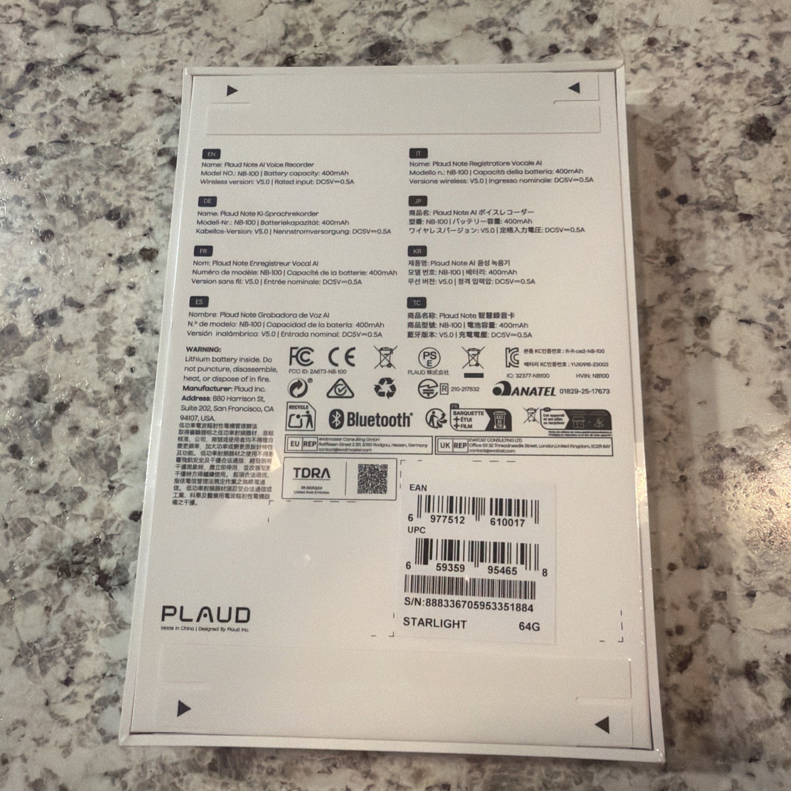 PLAUD – Note Smart AI Voice/Audio Recorder – Sealed