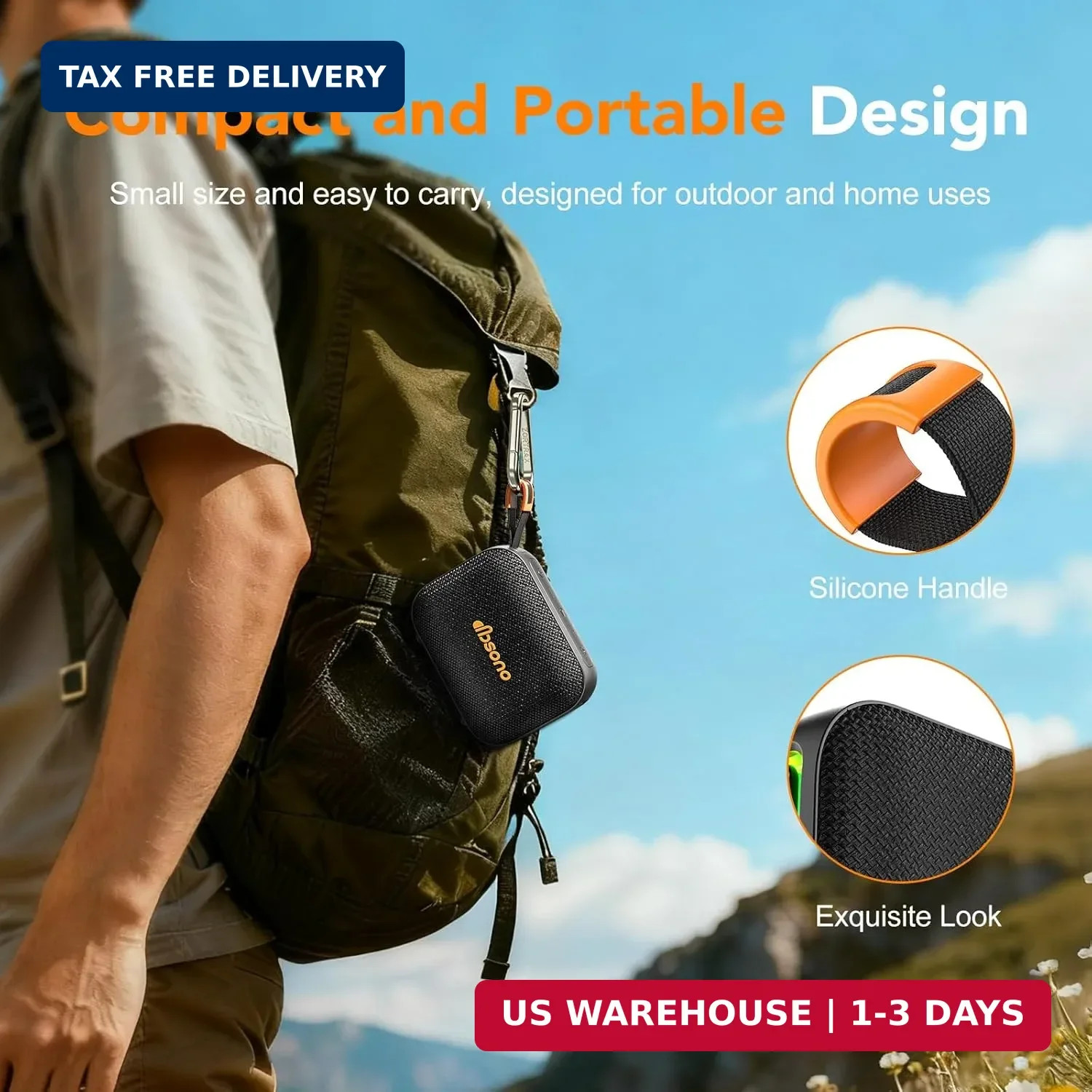 Portable Bluetooth Speaker Line-in Support: IPX5 Waterproof HD Sound Up to 24H P