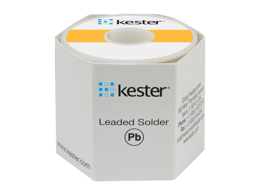 Kester 24-6337-0018 Solder Wire, Rosin Core, Leaded, Sn63Pb37, 3.3%, 0.025′