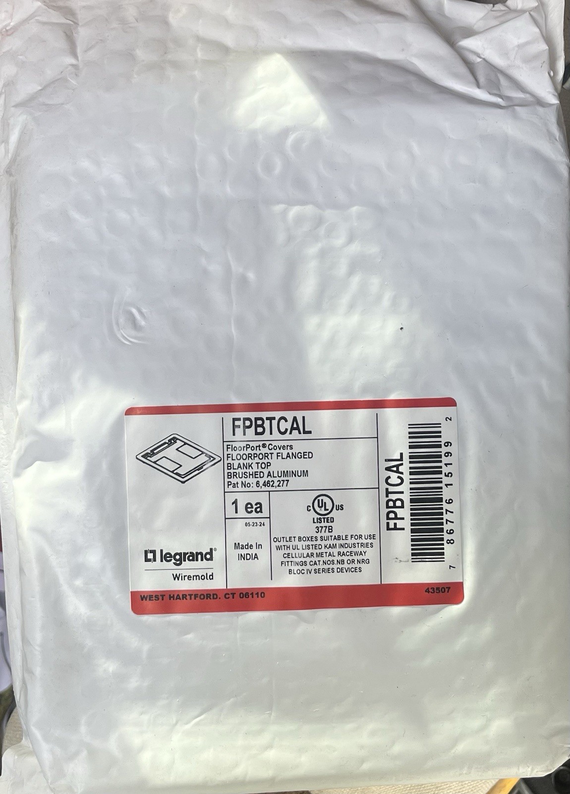 Legrand Wiremold FPBTCAL Floor Port Cover
