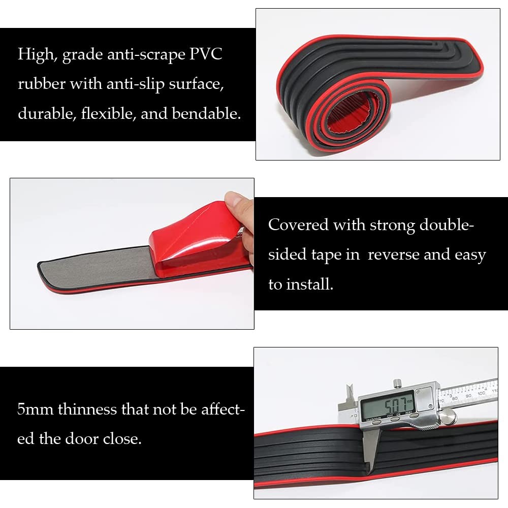 Car Rear Bumper Protector Guard, 35.4 * 2.76 Inch Universal Rubber Scratch-Re…