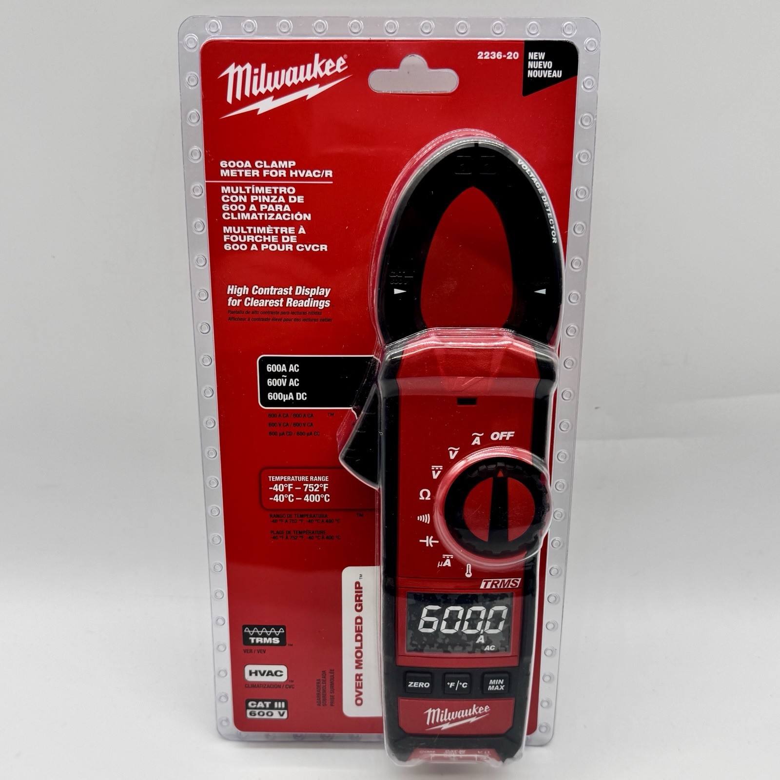 Milwaukee 2236-20 600A True RMS Clamp Meter for HVAC/R – BRAND NEW