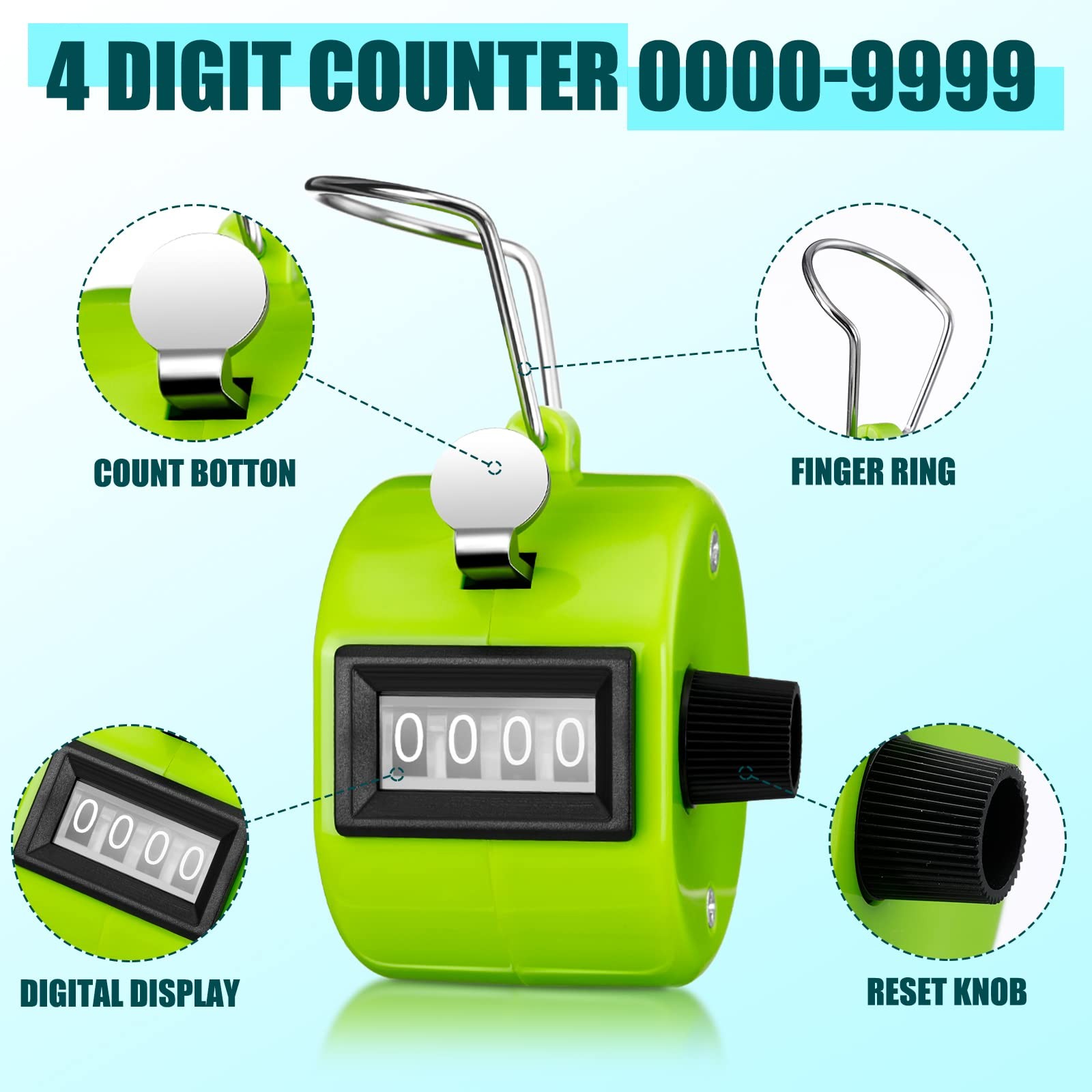 Kingdder 25 Pcs Hand Held Tally Counter 4 Digit Mechanical Palm Click Counter…