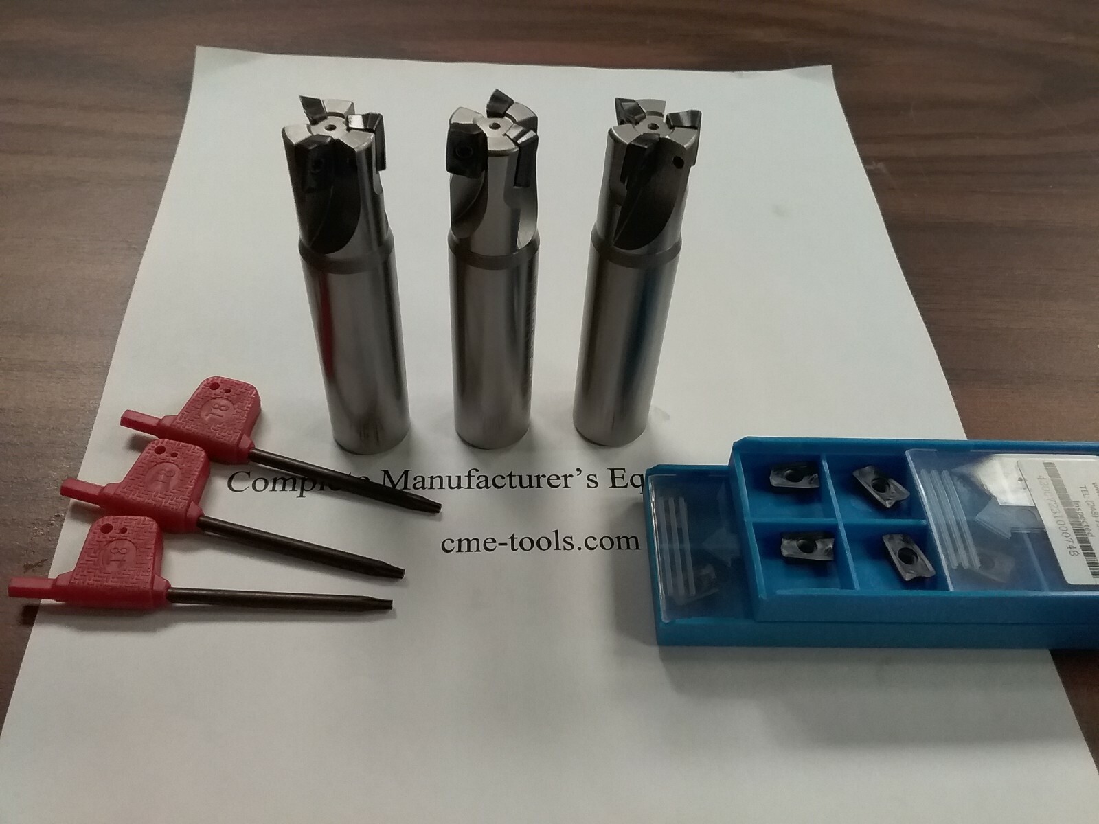 3pcs 90° indexable end mill 3/4″x3-1/2″ & 20 extra inserts Sandvik R390 506-SDVK