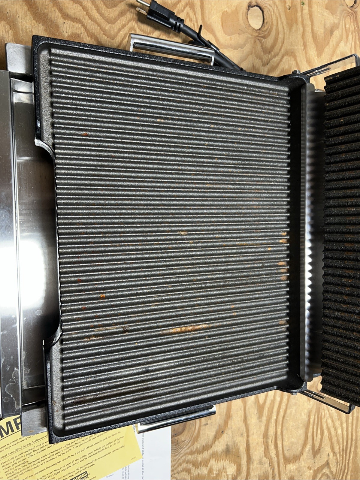 Waring WPG250 Commercial Panini Express Grooved Plates 120v «TESTED»