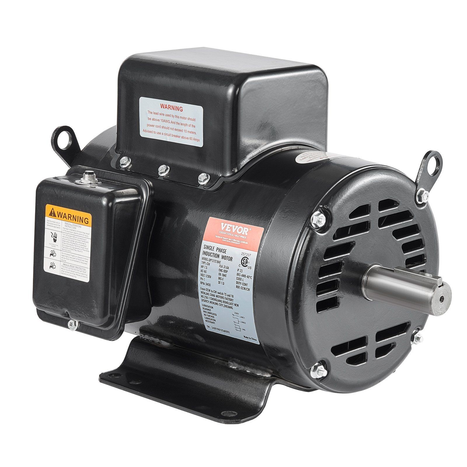 Open Drip Proof Motor 7.5HP 230V 3450RPM 184T 31.6A