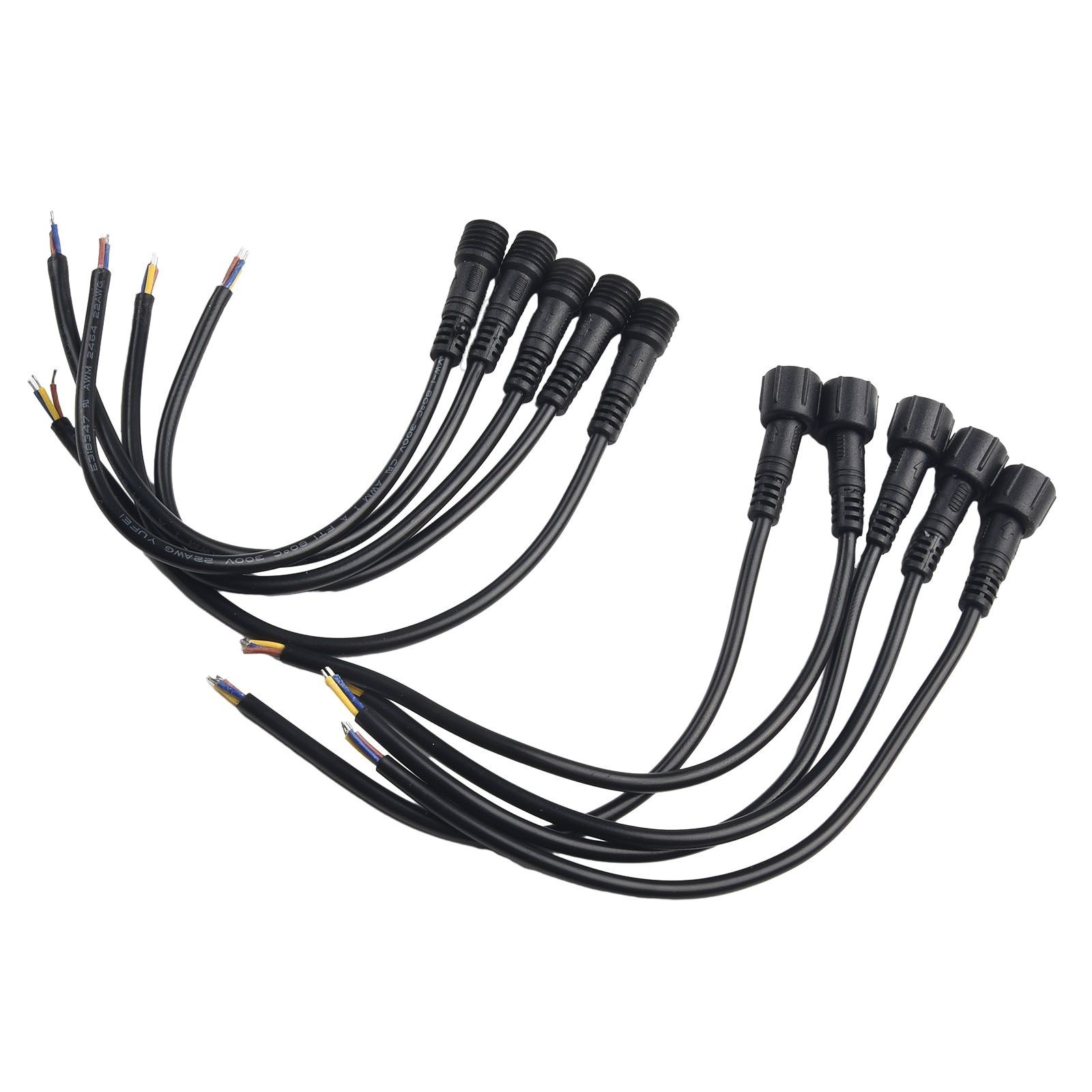 5Pairs-IP65 Waterproof 2/3-Pin 22AWG Wire LED-Male And Female Cable Connector
