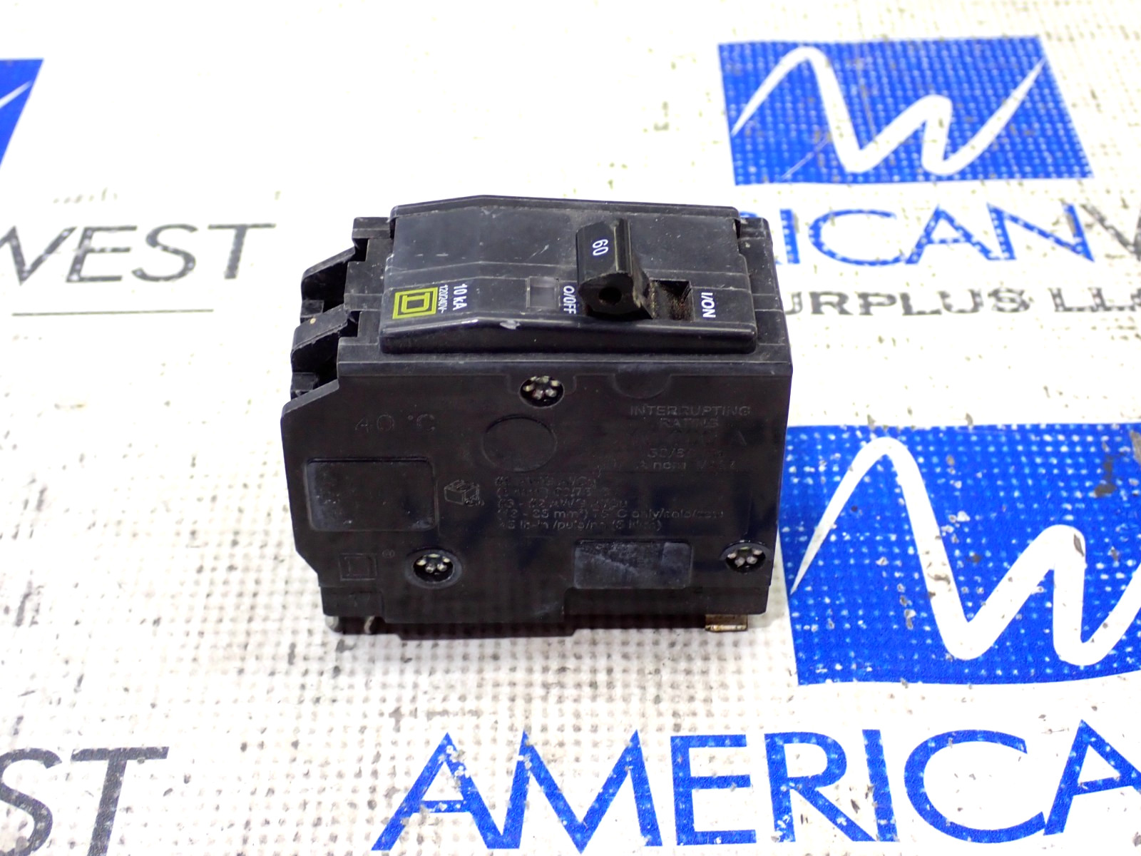 Square D QO260 2 Pole 60 Amp 120/240 Volt 10kA Type QO Plug On Circuit Breaker